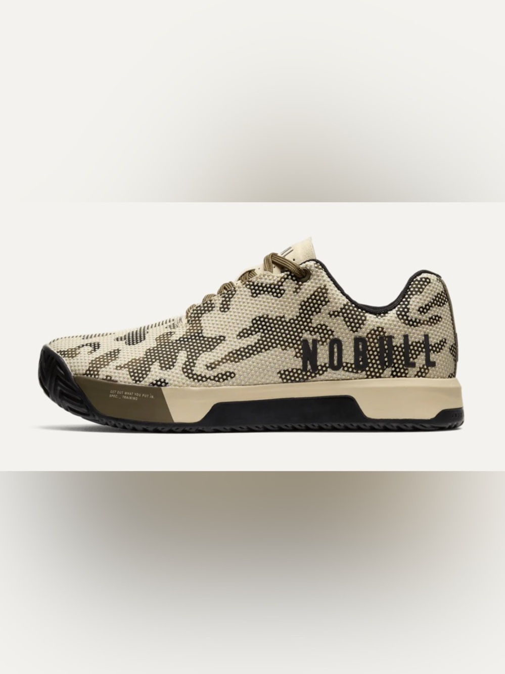 NOBULL Desert Camo Knit Trainer in Tan and Black